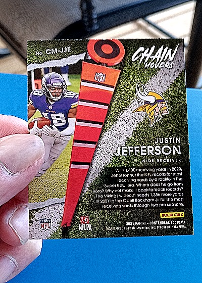 2021 Panini Contenders Chain Movers #CM-JJE Justin Jefferson — back