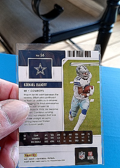 2021 Panini Contenders #26 Ezekiel Elliott — back