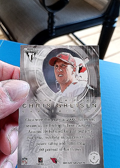 2001 Pacific Private Stock Titanium #2 Chris Greisen — back