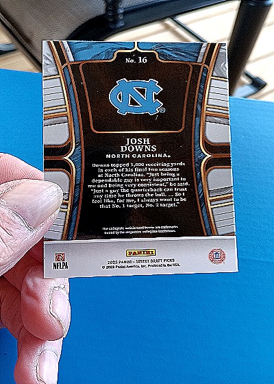 2023 Panini Select Draft Picks #16 Josh Downs — back