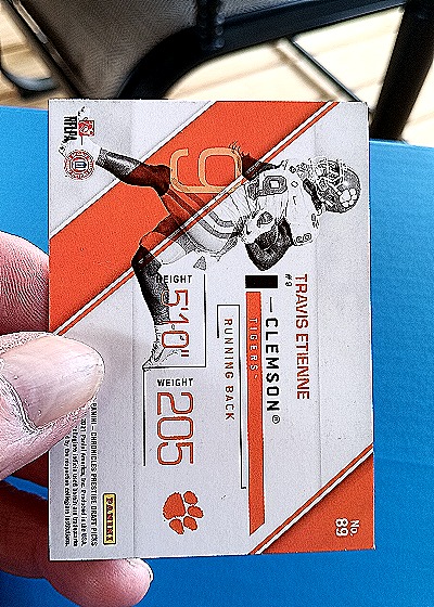 2021 Panini Chronicles Prestige #89 Travis Etienne — back