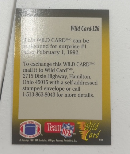 1991 Wild Card #126 Wild Card — front