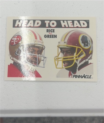 1991 Pinnacle #355 Jerry Rice vs Darrell Green Head to Head — front