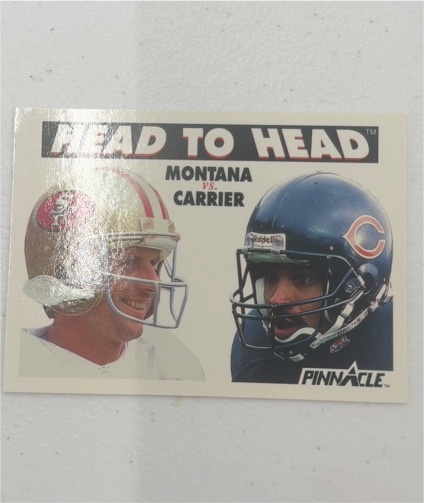 1991 Pinnacle #353 Joe Montana / Mark Carrier — front