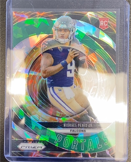 2024 Panini Prizm #6 Michael Penix Jr. Portals Green Ice Prizm Rookie — front