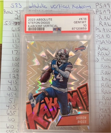 2023 Panini Absolute #K18 Stefon Diggs Kaboom! Vertical — front