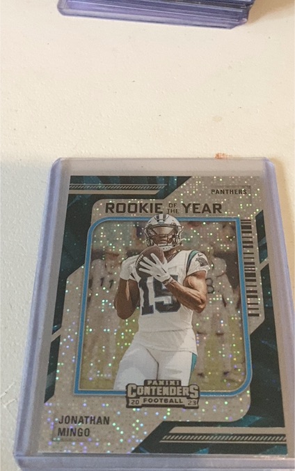 2023 Panini Contenders Rookie of the Year Contenders #14 Jonathan Mingo — front