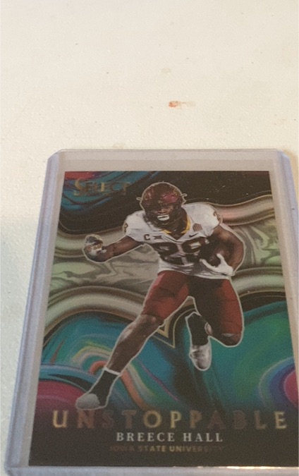 2022 Panini Select Draft Picks #US-BH Breece Hall Unstoppable — front
