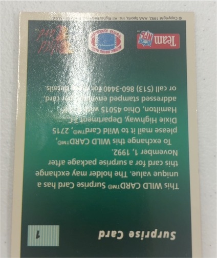 1992 Donruss #1 Surprise Card — front