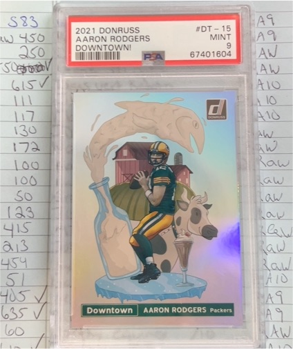 2021 Donruss #DT-15 Aaron Rodgers Downtown — front