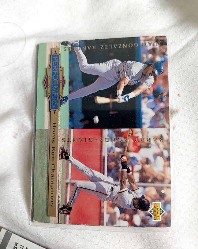 1994 Upper Deck Collector's Choice #313 Juan Gonzalez / Barry Bonds — front