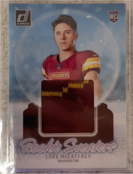2024 Donruss Rookie Holiday Sweater #RHS-LMC Luke McCaffrey — front