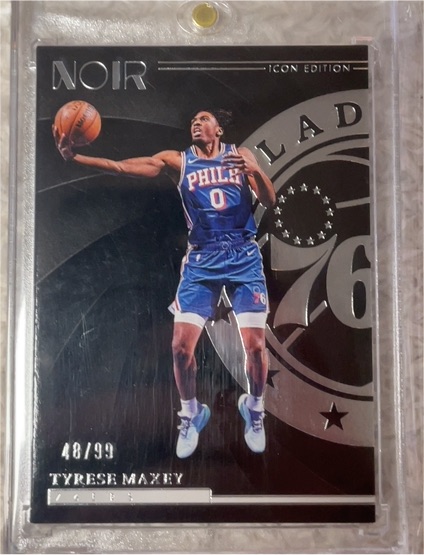 2023-24 Panini Noir Icon Edition #48 Tyrese Maxey — front