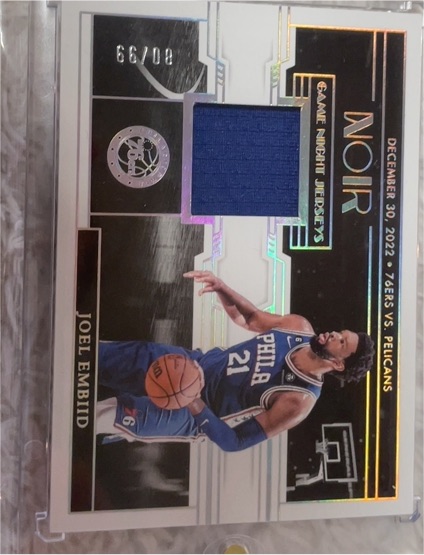 2019-20 Panini Noir Game Night Jerseys #/99 Joel Embiid — front