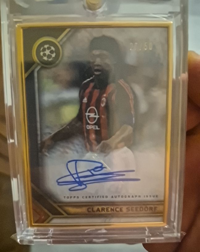 2023 Topps Champions League Museum Collection Clarence Seedorf Gold Framed Auto /50 — front