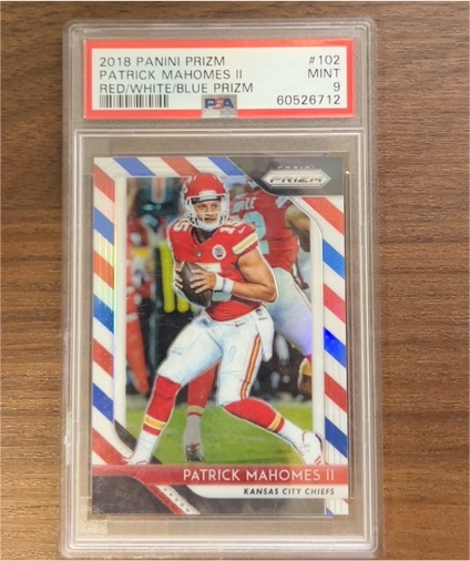 2018 Panini Prizm #102 Patrick Mahomes II Red/White/Blue Prizm — front
