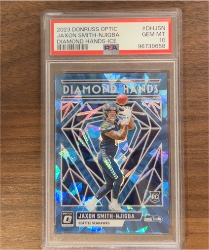 2023 Panini Donruss Optic #DH-JSN Jaxon Smith-Njigba Diamond Hands Ice — front