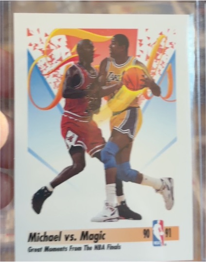 1991-92 SkyBox #333 Michael vs. Magic — front