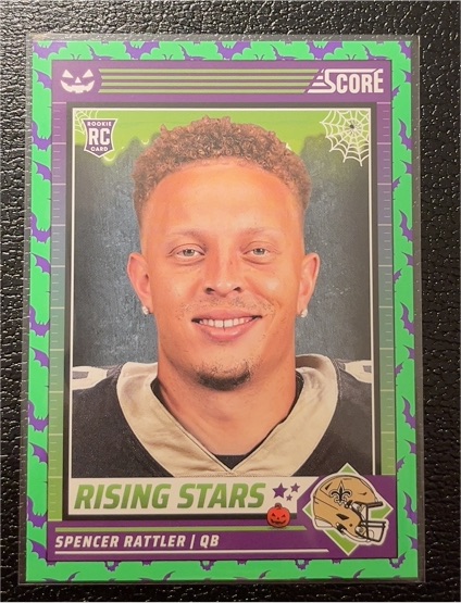 2024 Panini Score-A-Treat #45 Spencer Rattler Rising Stars Green Bats — front