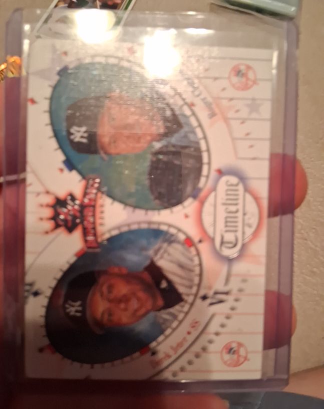 2002 Donruss Diamond Kings Timeline #TL-9 Derek Jeter Roger Clemens — front