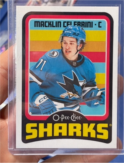 2024-25 O-Pee-Chee Retro Macklin Celebrini #C San Jose Sharks — front
