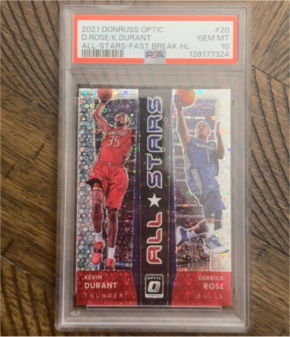 2021 Donruss Optic #20 Derrick Rose/Kevin Durant All-Stars Fast Break Holo — front