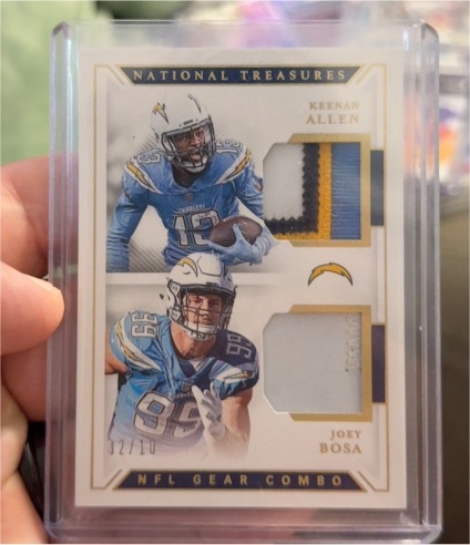 2020 Panini National Treasures NFL Gear Combo #27 Keenan Allen / Joey Bosa — front