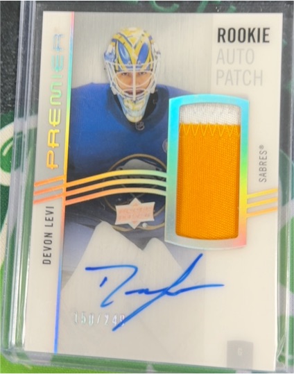 2023-24 Upper Deck Premier #AR-DL Devon Levi Rookie Auto Patch — front