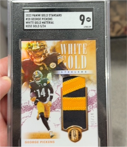 2023 Panini Gold Standard #28 George Pickens White Gold Material Rose Gold 5/24 — front