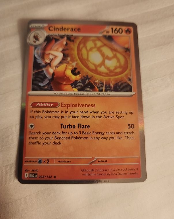 2020 Pokémon TCG Mega Evolution #028 Cinderace — front