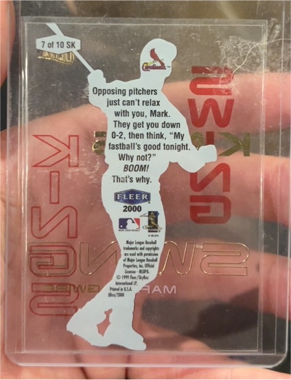 2000 Fleer #7 of 10 SK Mark McGwire — front