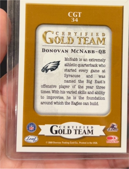 2000 Leaf Certified Gold Team #CGT34 Donovan McNabb — front