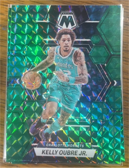 2022-23 Panini Mosaic #72 Kelly Oubre Jr. Green Mosaic Prizm Charlotte Hornets — front