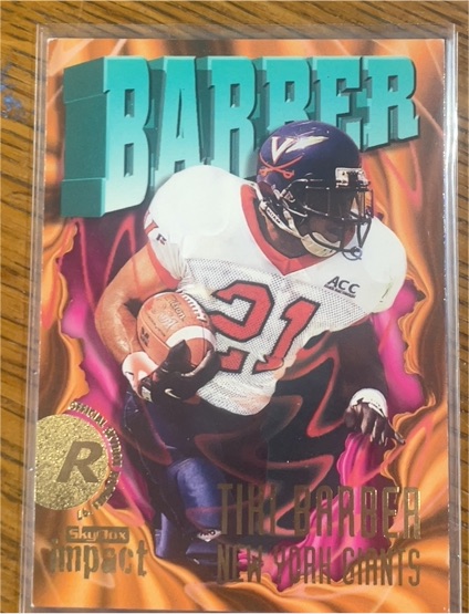 1997 SkyBox Impact #210 Tiki Barber Rookie Card — front