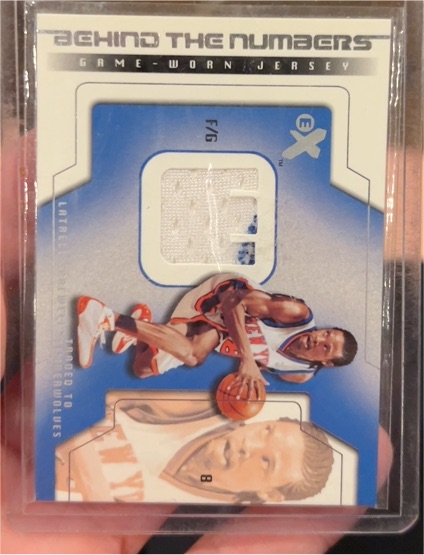 2003-04 E-X Behind the Numbers #LS-BTNGU Latrell Sprewell — front