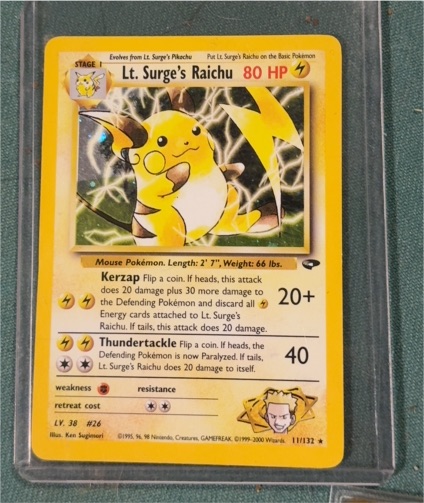 2000 Pokémon Gym Challenge #11 Lt. Surge's Raichu — front
