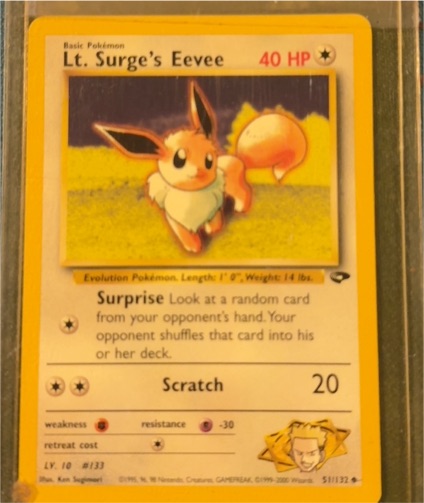 2000 Pokémon Gym Challenge #51 Lt. Surge's Eevee — front