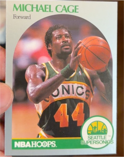 1990-91 Hoops #275 Michael Cage Seattle SuperSonics — front