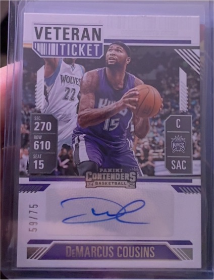 2024-25 Panini Contenders Silhouette Veteran Ticket #59/75 DeMarcus Cousins — front