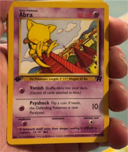 1999 Pokémon Team Rocket #49 Abra — front