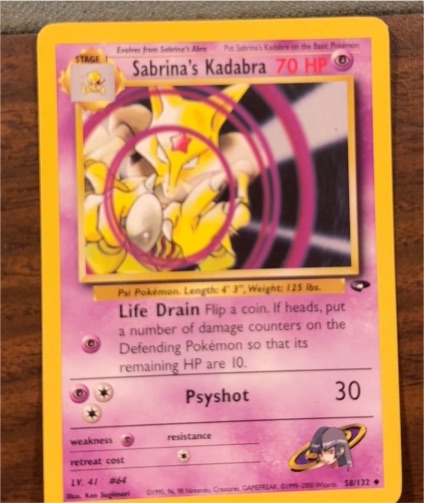 2000 Pokémon Gym Challenge #58 Sabrina's Kadabra — front