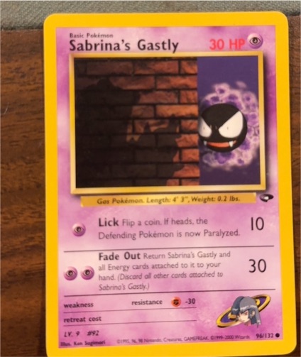 1999 Pokémon Gym Challenge #96 Sabrina's Gastly — front