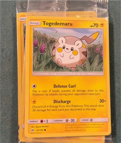 2017 Pokémon Sun & Moon #53 Togedemaru — front