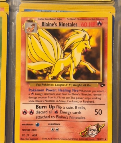 2000 Pokemon Gym Challenge #21 Blaine's Ninetales — front
