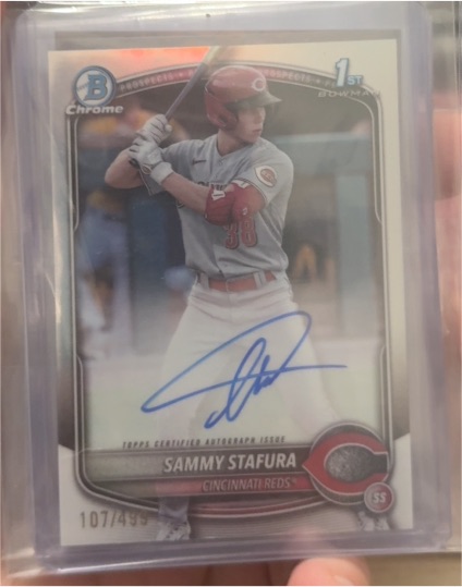 2025 Bowman Chrome Prospects Autographs #CPA-SS Sammy Stafura — front