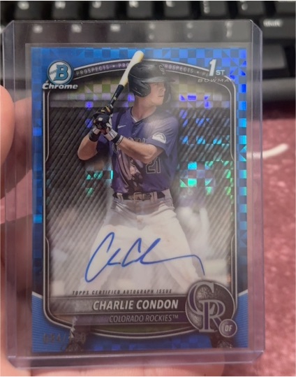 2025 Bowman Chrome Prospect Autographs #CPA-CC Charlie Condon — front