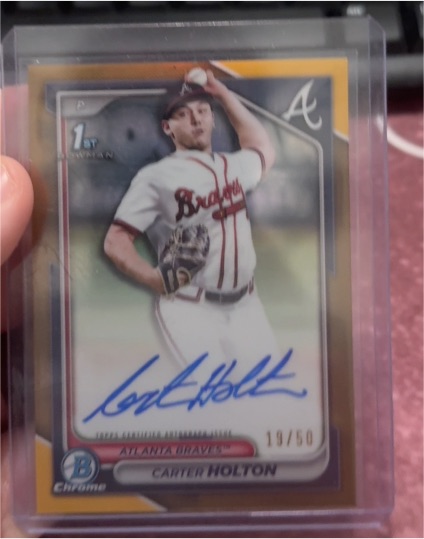 2024 Bowman Chrome Prospect Autographs #CPA-CH Carter Holton — front