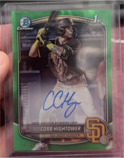 2025 Bowman Chrome Prospect Autographs #CPA-CHI Cobb Hightower — front