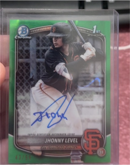 2025 Bowman Chrome #CPA-JL Jhonny Level — front