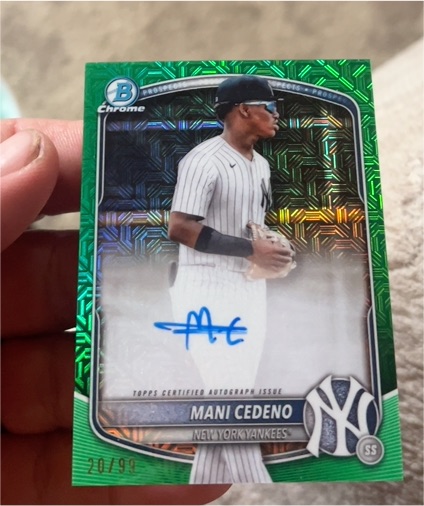 2025 Bowman Chrome #BMA-MCO Mani Cedeno — front